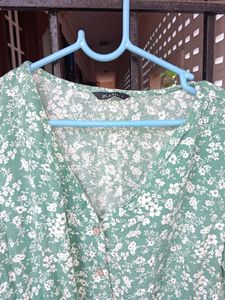 Floral Green Mini Dress