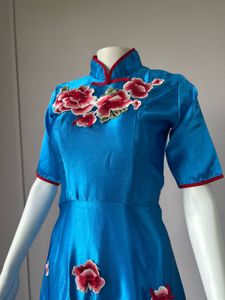 Cheongsam Blue Gown