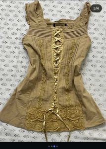 Lace-Up Corset Style Top