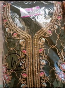 Dress Material Set With Zari &amp; Stone Work