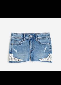 H&amp;m Inspired Lace Denim Shorts And White Shirt