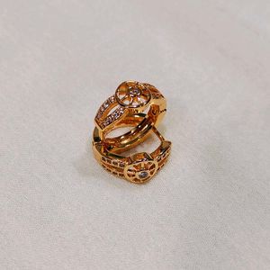 Gold Tone Circle Drop Earrings