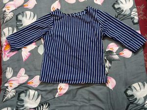 Striped Navy Blue Top