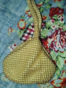 Vintage Gold Beaded Clutch