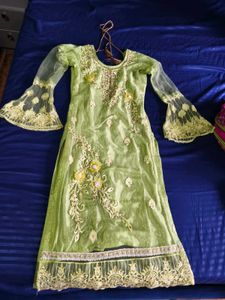 1 day SALE!!Lime Green Pakistani Suit garara