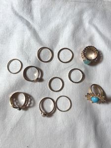 Set Of 11 Stunning Anti Tarnish Gold Rings ✨