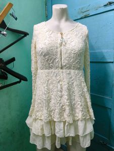 Ivory Lace Long Sleeve Dress