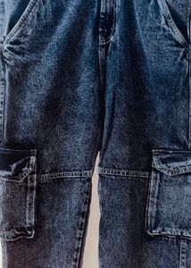 Denim 6-Pocket Cargo Charcoal Black Jeans