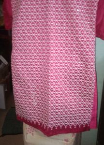 Embroidered Pink Kurti