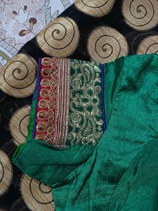 Black Organza &amp; Blue Handloom Saree Combo