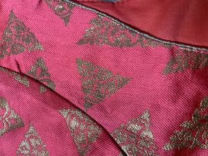 new baarasi blouse with golden design
