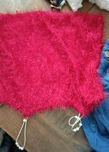 Fuzzy Pink Crop Top