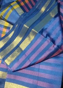 Elegant Blue Silk Blend Saree