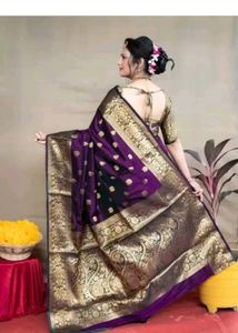 Elegant Purple Banarasi Silk Saree