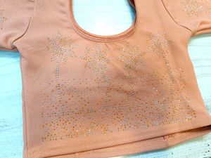 Embroidered Orange Blouse