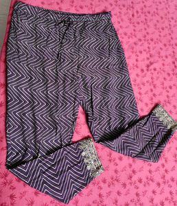 Women Purple Embroidered Viscose Suit Set