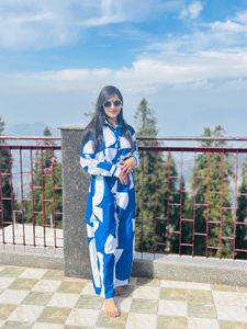 Blue & White Abstract Print Set