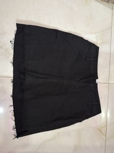 Black Rugget Mini Skirt