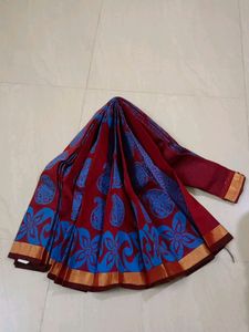 Kanjeevaram Style Handloom Saree With 2 Side Coppe