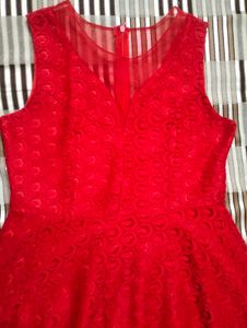 💅Sweetheart Red Fit&amp;Flare Net Dress💅