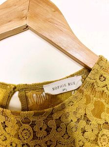 SOPHIE RUE Mustard Sleeveless Net Top