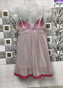 Pink Lace Lingerie Night Dress