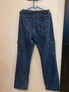 Blue Denim Cargo Pants
