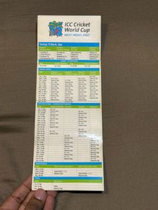 ICC World Cup 2007 Original Match Schedule Pamlet