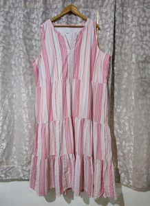 Pink Cotton Maxi Dress - 2XL