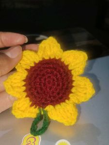Crochet Sunflower Bag Charm