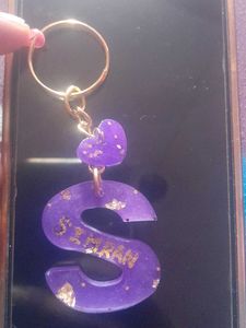 Customize Resin Initial Keychain -