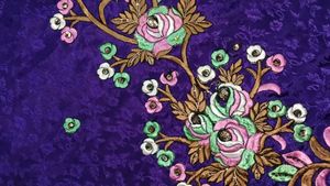 Beautiful Purple Embroidered Dress Material