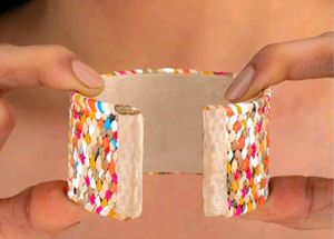 Multicoloured Raffia Braclat