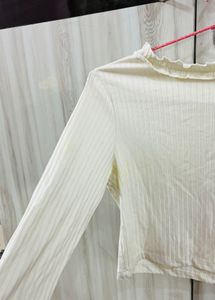 Cute White Long Sleeve Top