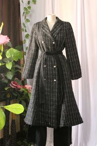 Korean Elegant Tweed Trench Coat