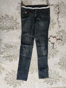 Used Denim Jeans (Greyish Black - Charcoal Colour)