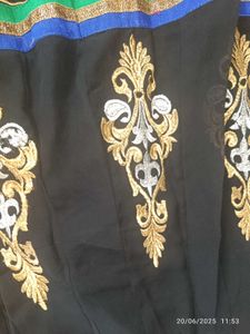 Xl Size Black Embroidered Kurta Set