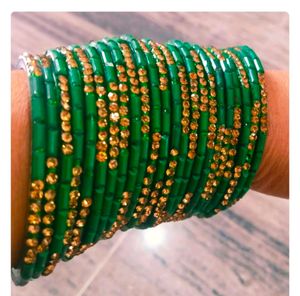 Combo 3 Set Salwar Suit And Green Bangles  No Dama