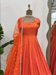 Anarkali Suit With Lace And Sequence Work