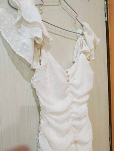 White Swiss Dot Mini Dress💓
