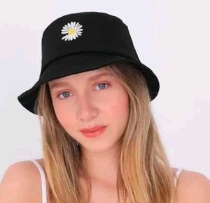 Black Cotton Embroidered Bucket Hat