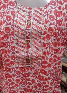 Red Floral Kurta Set