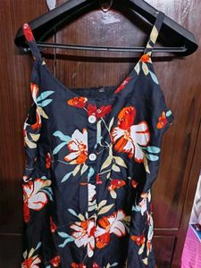 Floral Print Crape Step Midi Dress