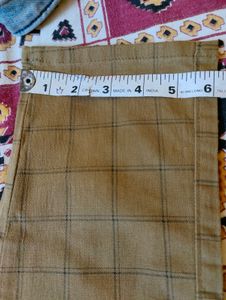 Mens Checked Chinos Khaki Size -28