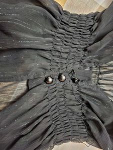 Sheer Black V-Neck Top