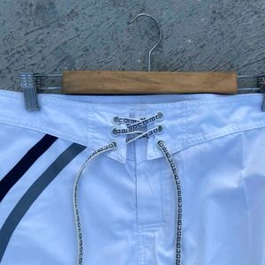 White Striped Swim Trunks