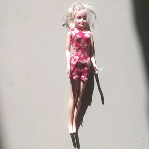 Barbie Doll in Red Floral Dress