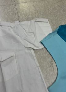 Sky Blue Vest With Kurta N Bottom