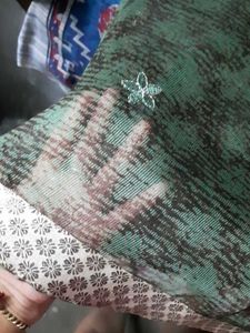 Elegant Green Floral Saree