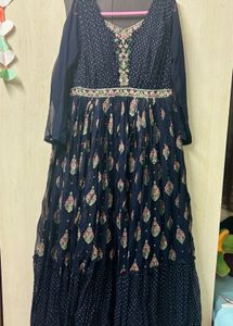 Blue Embroidered Anarkali Gown 💙